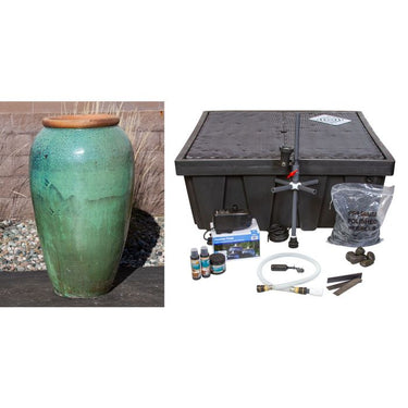 Tuscany FNT50406 Ceramic Triple Vase Complete Fountain Kit Vase Fountain Blue Thumb
